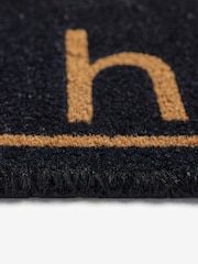 Black Hello Slogan Coir Doormat - Image 7 of 7