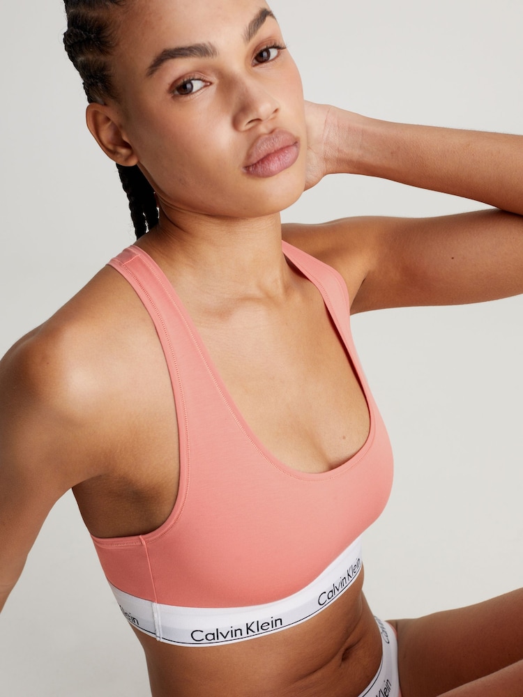 Calvin Klein Pink Modern Cotton Logo Bralette - Image 1 of 3