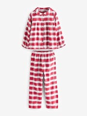 Red Check Button Through 100% Cotton Pyjamas (9mths-10yrs) - Image 4 of 7