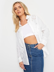 PixieGirl Petite White 100% Cotton Brodeire Anglaise Shirt - Image 2 of 5