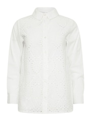 PixieGirl Petite White 100% Cotton Brodeire Anglaise Shirt - Image 5 of 5