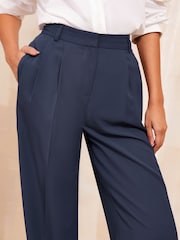 Friends Like These Navy Blue Premium Wide Leg Smart Trousers - Image 2 of 4