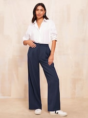 Friends Like These Navy Blue Premium Wide Leg Smart Trousers - Image 3 of 4