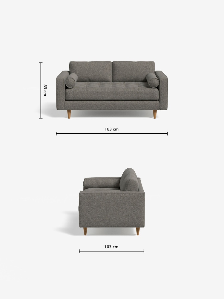 MADE.COM Basket Weave Dark Natural Scott 2 Seater Sofa - Image 3 of 3