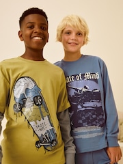 Citrine Jaune/Pourpre damier - Lot de 2 pyjamas à manches longues (3-16ans) - Image 3 de 10