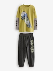 Citrine Jaune/Pourpre damier - Lot de 2 pyjamas à manches longues (3-16ans) - Image 7 de 10