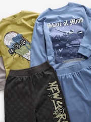 Citrine Jaune/Pourpre damier - Lot de 2 pyjamas à manches longues (3-16ans) - Image 9 de 10