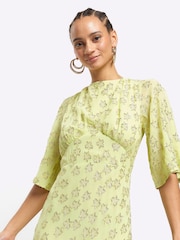River Island Lime Green Glitter Star Maxi Dress - Image 3 of 4