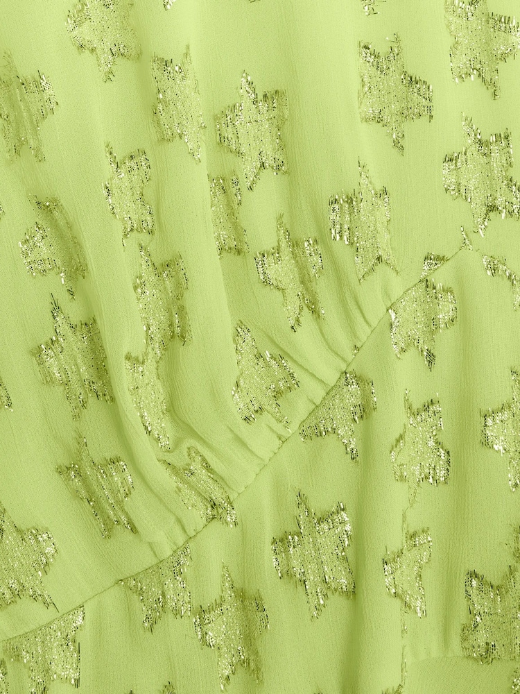 River Island Lime Green Glitter Star Maxi Dress - Image 4 of 4