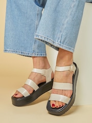 Jones Bootmaker Hailey Leather Platform Black Sandals - Image 1 of 6