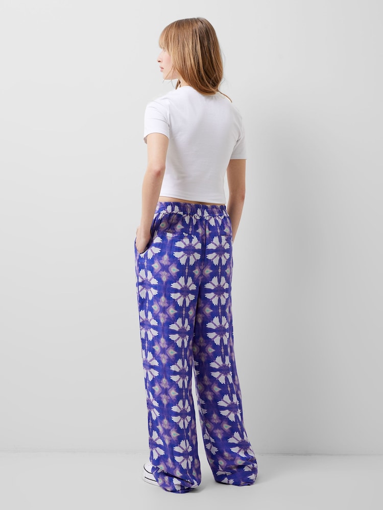 French Connection Blue Dory Birdie Linen Trousers - Image 2 of 4