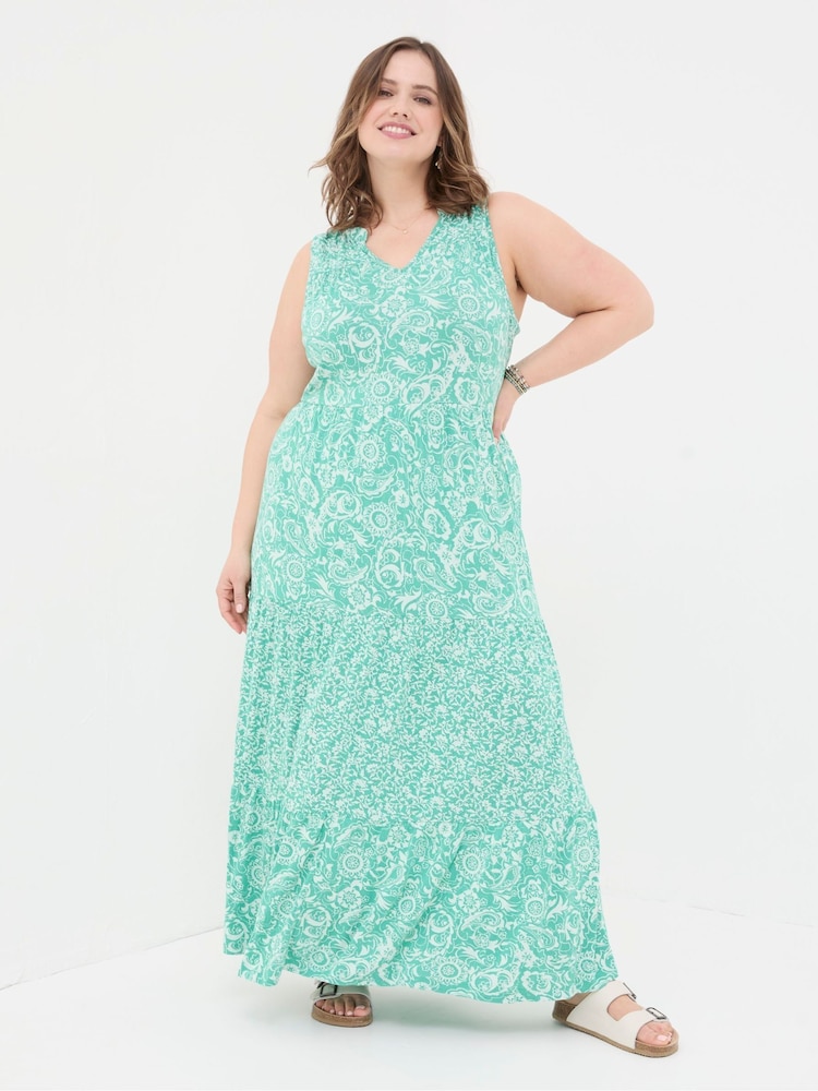 FatFace Maya Blue Paisley Jersey Maxi Dress - Image 2 of 7 FatFace Maya Blue Paisley Jersey Maxi Dress - Image 2 of 7