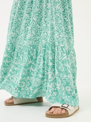 FatFace Maya Blue Paisley Jersey Maxi Dress - Image 6 of 7