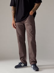 Dark Burgundy Washed Straight Fit Vintage Stretch Authentic Jeans - Image 1 of 9