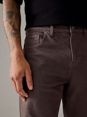 Dark Burgundy Washed Straight Fit Vintage Stretch Authentic Jeans - Image 5 of 9