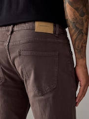 Dark Burgundy Washed Straight Fit Vintage Stretch Authentic Jeans - Image 6 of 9