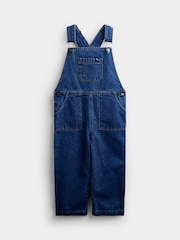 JoJo Maman Bébé Mid Wash Blue Denim Dungaree Set - Image 5 of 7