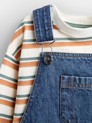 JoJo Maman Bébé Mid Wash Blue Denim Dungaree Set - Image 7 of 7