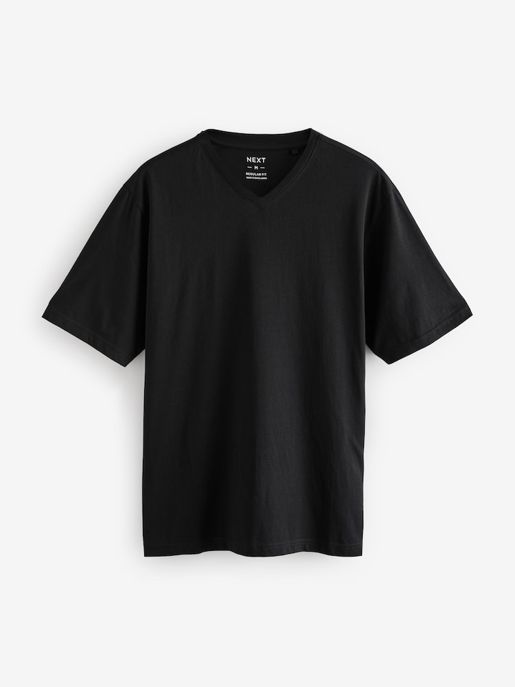 Noir/Blanc/Bleu/Gris - Essentiel Col en V 100T-shirt en coton 6 Lot - Image 11 of 18