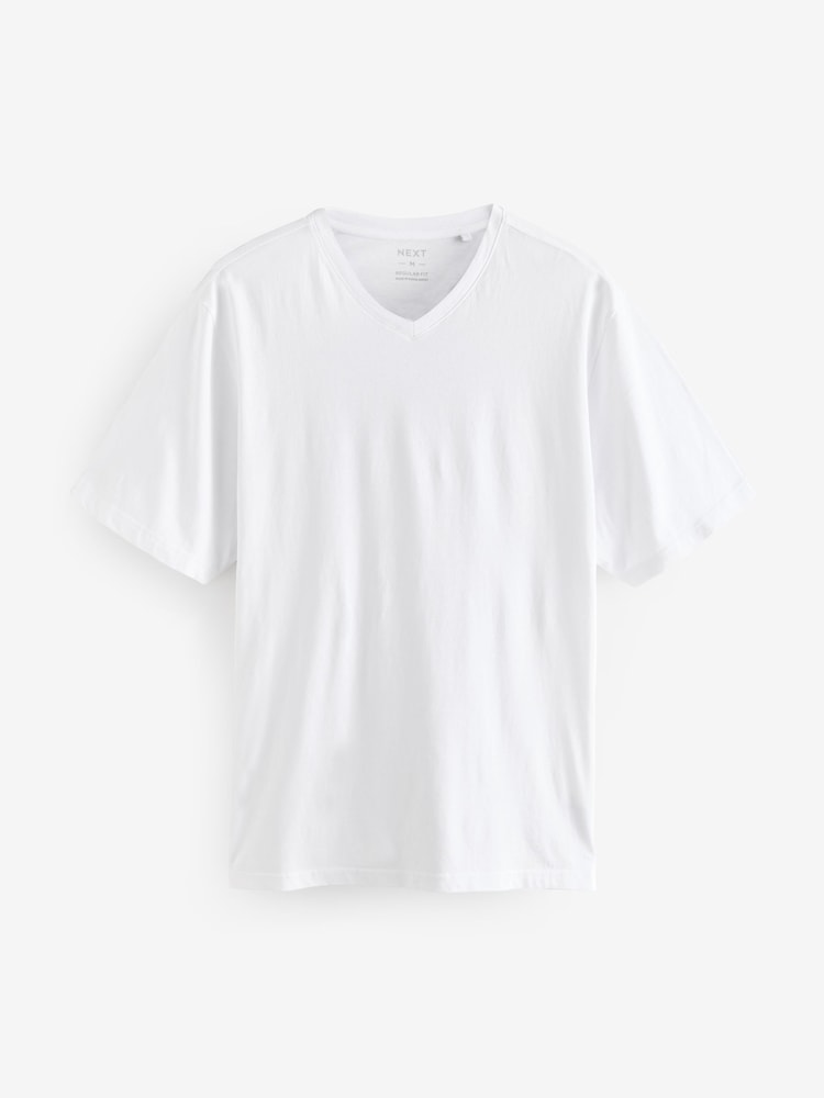 Noir/Blanc/Bleu/Gris - Essentiel Col en V 100T-shirt en coton 6 Lot - Image 13 of 18