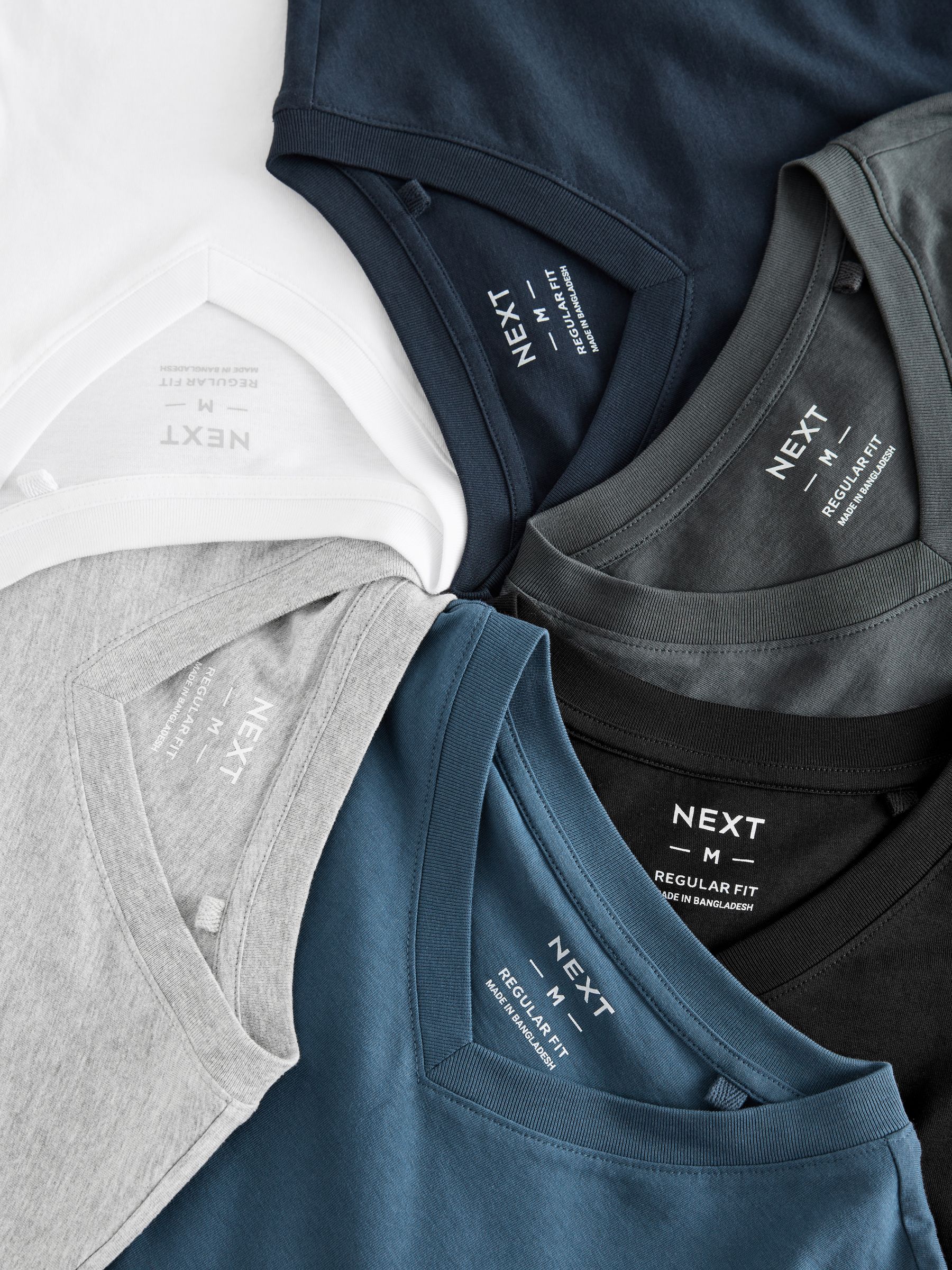 Buy Black White Blue Grey Essential V Neck 100 Cotton T Shirts 6 Pack from the Next UK online shop