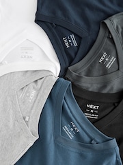 Noir/Blanc/Bleu/Gris - Essentiel Col en V 100T-shirt en coton 6 Lot - Image 18 of 18