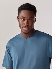 Noir/Blanc/Bleu/Gris - Essentiel Col en V 100T-shirt en coton 6 Lot - Image 5 of 18