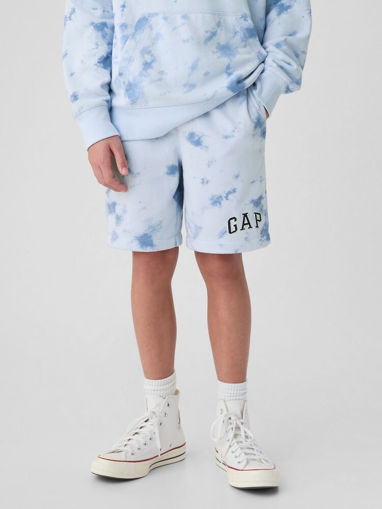 Gap Blue Tie-Dye Cotton Logo Pull On Shorts (4-13yrs) - Image 1 of 5