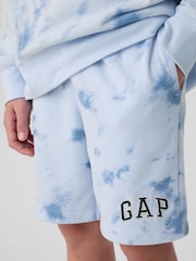 Gap Blue Tie-Dye Cotton Logo Pull On Shorts (4-13yrs) - Image 3 of 5
