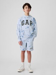 Gap Blue Tie-Dye Cotton Logo Pull On Shorts (4-13yrs) - Image 4 of 5