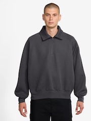 Nike Black Sportswear Tech Fleece Quarter Zip Top - Image 1 of 3
