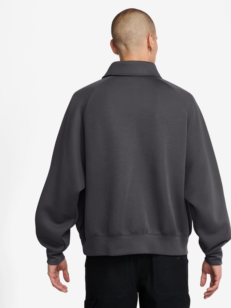 Nike Black Sportswear Tech Fleece Quarter Zip Top - Image 2 of 3