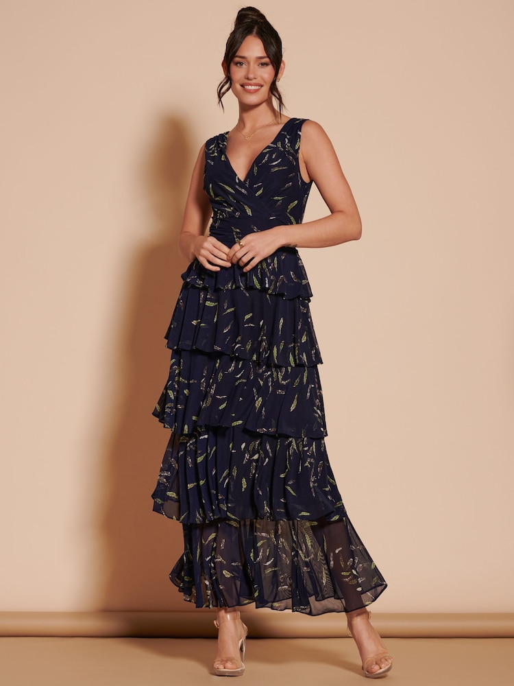 Blau - Jolie Moi Maxikleid aus Mesh mit Stufensaum - Bild 6 von 6 Blau - Jolie Moi Maxikleid aus Mesh mit Stufensaum - Bild 6 von 6