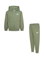 Nike Oil Green Little Kids Club Tracksuit - Image 1 of 4