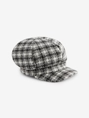 Monochrome Check Baker Boy 100% Cotton Hat - Image 5 of 7