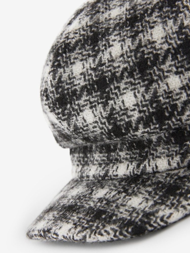 Monochrome Check Baker Boy 100% Cotton Hat - Image 7 of 7