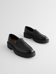 Black Premium Chunky Leather Loafers - Image 1 of 5
