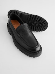 Black Premium Chunky Leather Loafers - Image 3 of 5