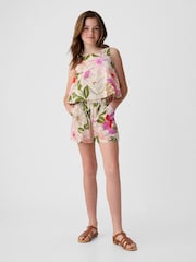 Gap Natural Floral Linen Cotton Pull On Shorts (4-13yrs) - Image 3 of 6