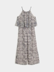 River Island Dekleta Leopard Frill Jumpsuit - Slika 1 iz 3