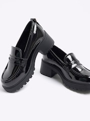 River Island Black Girls Scallop Trim Heeled Loafers - Image 4 of 4