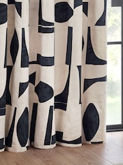HÖEM Dusk Carro Abstract Geometric Eyelet 100% Cotton Curtains - Image 4 of 5