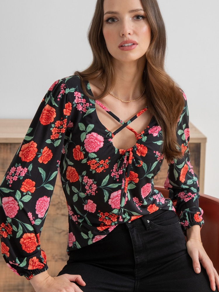 Pour Moi Bianca Elegantes Stretch-Top aus Recycling-Material mit Zierausschnitten - Bild 1 von 4