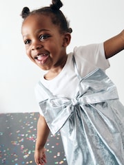 Blue Party Bow Dress And T-Shirt Set (3mths-8yrs) - Image 4 of 4