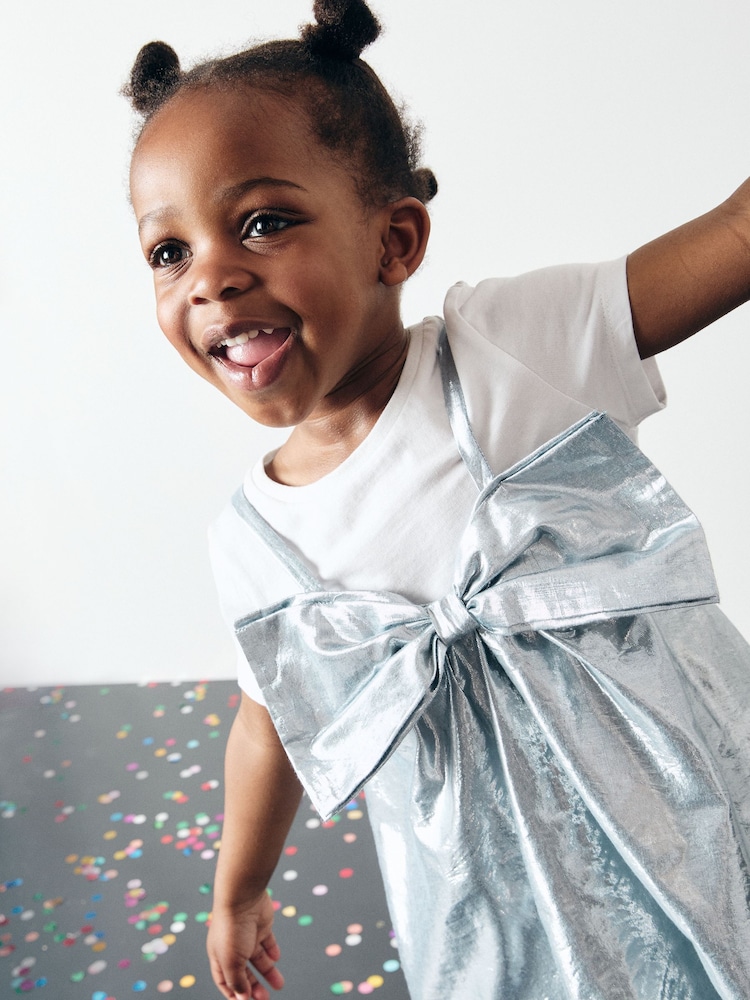 Blau - Party Bow Dress And T-Shirt Set (3mths-8yrs) - Bild 4 von 4 Blau - Party Bow Dress And T-Shirt Set (3mths-8yrs) - Bild 4 von 4