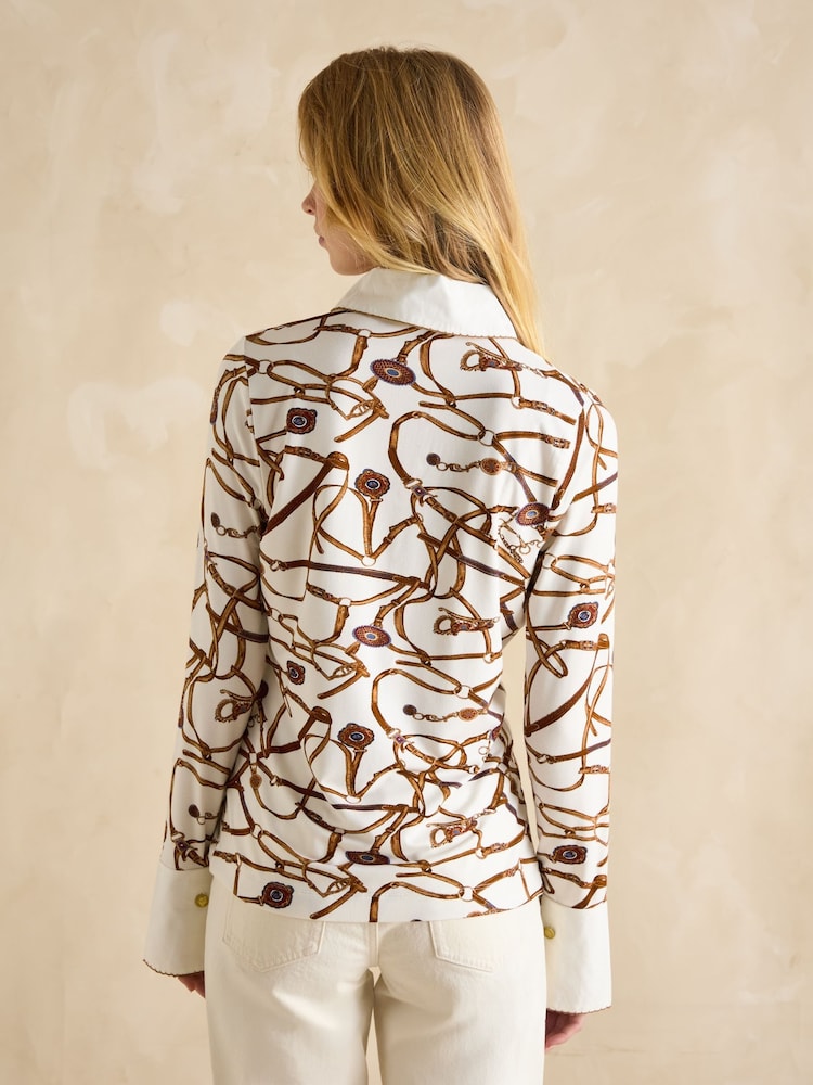 Joules Cordelia Cream Long Sleeve Top - Image 2 of 6