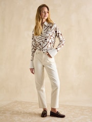 Joules Cordelia Cream Long Sleeve Top - Image 3 of 6