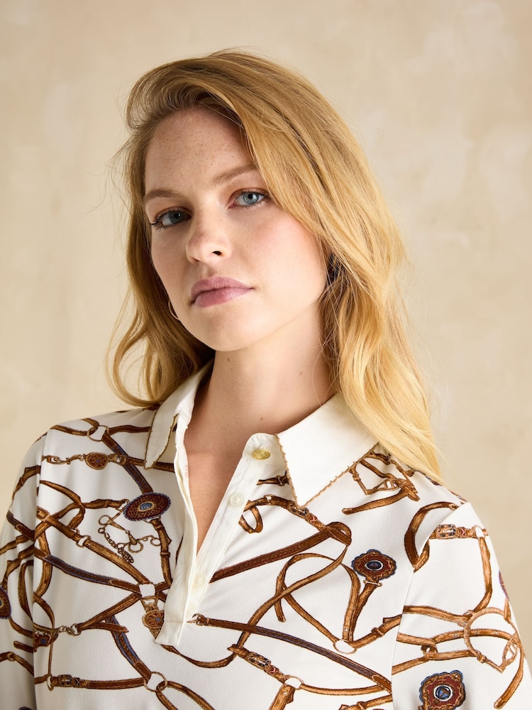 Joules Cordelia Cream Long Sleeve Top - Image 4 of 6