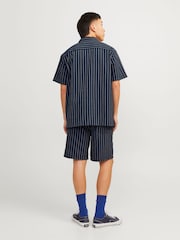 JACK & JONES Blue Seersucker Stripe Summer Shorts - Image 2 of 8