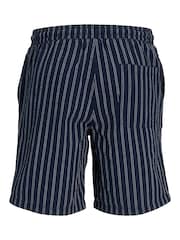 JACK & JONES Blue Seersucker Stripe Summer Shorts - Image 8 of 8